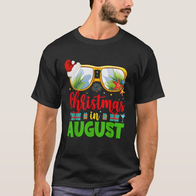 Funny Christmas in August Summer Reindeer Float Xm T-Shirt (Vorderseite)