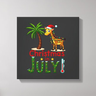Funny Christmas in July Shirt Santa Giraffe Palm T Leinwanddruck
