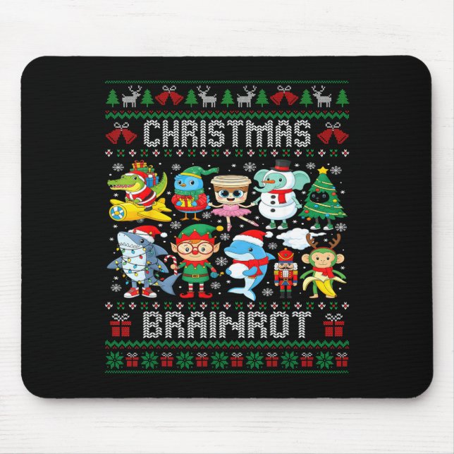 Funny Christmas Italian Brain Rot Italian Brainrot Mousepad (Vorne)