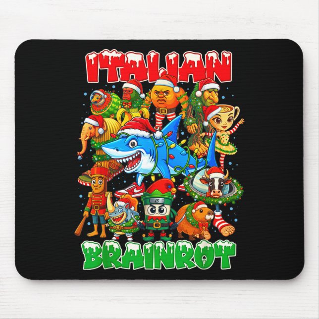 Funny Christmas Italian Brain Rot Italian Brainrot Mousepad (Vorne)