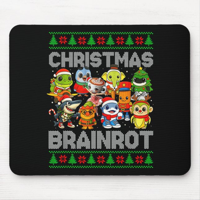 Funny Christmas Italian Brain Rot Italian Brainrot Mousepad (Vorne)