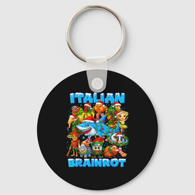 Funny Christmas Italian Brain Rot Italian Brainrot Schlüsselanhänger (Vorderseite)