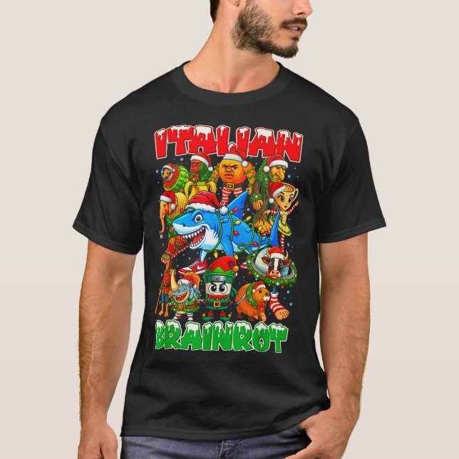 Funny Christmas Italian Brain Rot Italian Brainrot T-Shirt (Vorderseite)