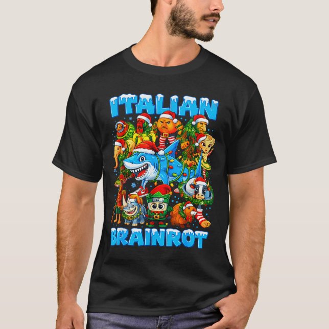 Funny Christmas Italian Brain Rot Italian Brainrot T-Shirt (Vorderseite)