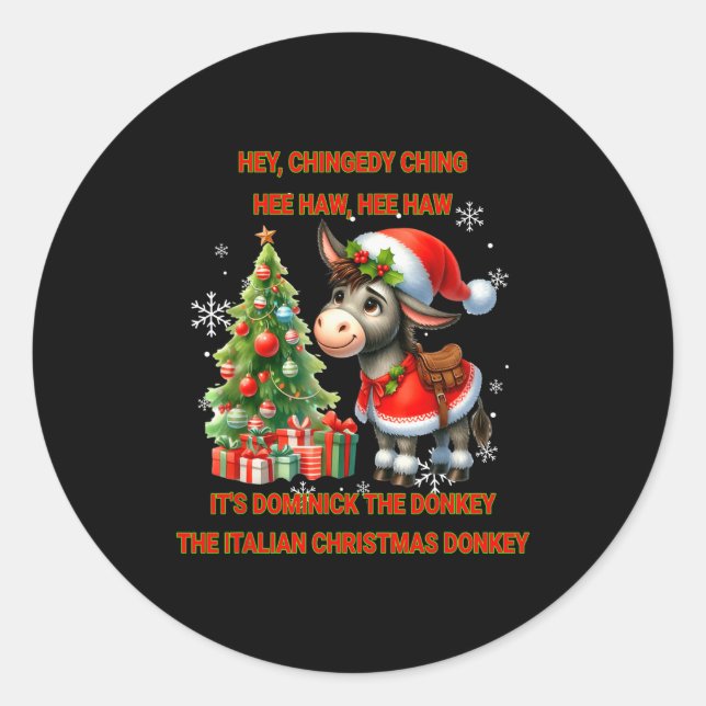 Funny Christmas Italian Christmas Dominick The  Runder Aufkleber (Vorderseite)