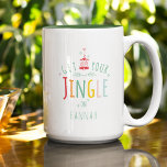 Funny Christmas Jingle Bells Rainbow Individuelle  Zweifarbige Tasse<br><div class="desc">Funny Holiday Tasse lesen SIE IHR JINGLE IN einem hellen Regenbogentypografie-Design mit Ihrem individuelle Name unten.</div>