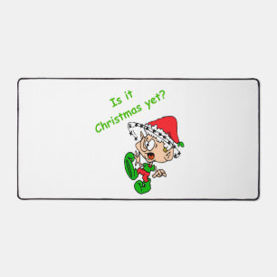 Funny Christmas Joke Überwältigt Elf Xmas Urlaub Schreibtischunterlage
