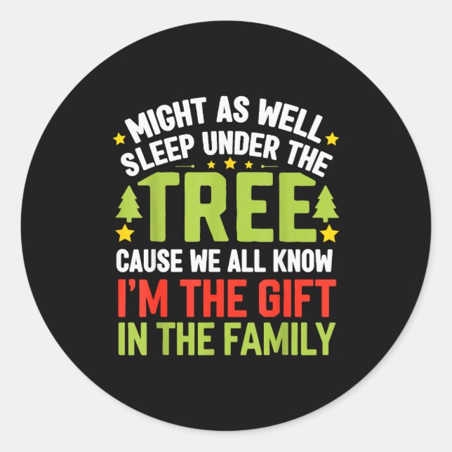Funny Christmas Kids Mens Christmas Pajamas Women  Runder Aufkleber (Vorderseite)