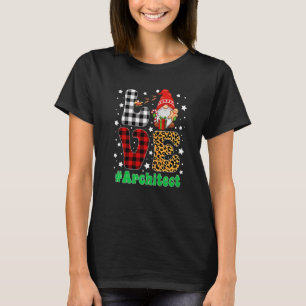 Funny Christmas Leopard Karierte LIEBE Architekt G T-Shirt