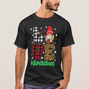 Funny Christmas Leopard Karierte LIEBE Architekt G T-Shirt