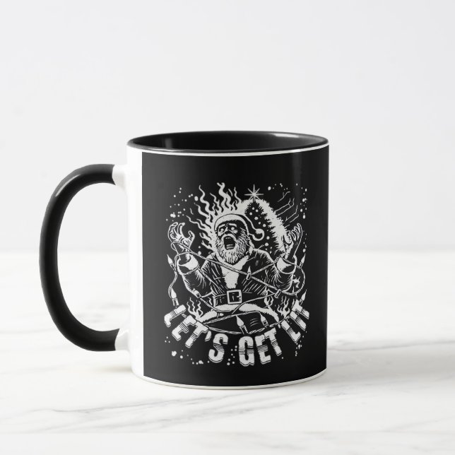 Funny Christmas Let's Get Lit Party Classic Tasse (Links)