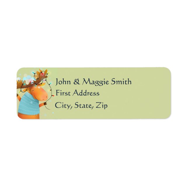 Funny Christmas Lights Moose Animal Cartoon (Vorne)