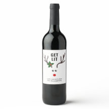 Funny Christmas Lit Red White Rentier