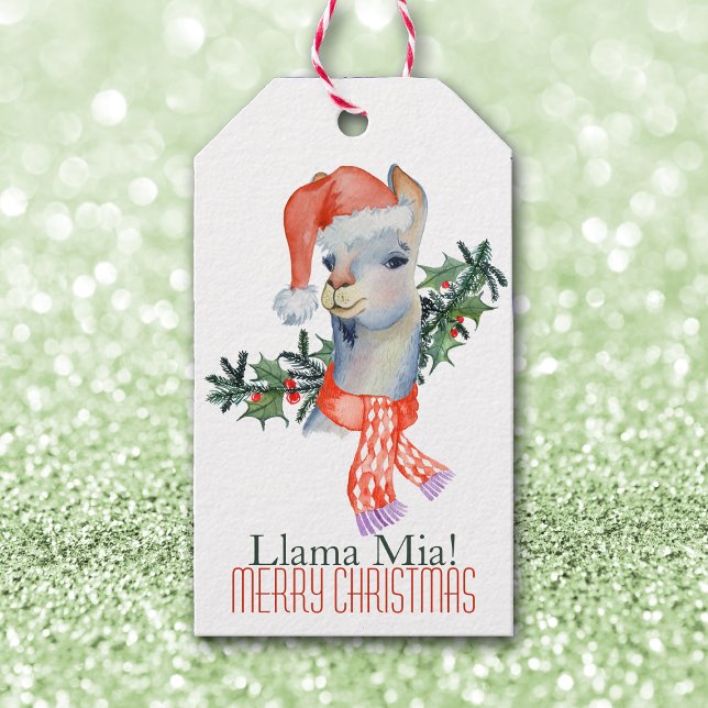 Funny Christmas Llama Geschenkanhänger (Von Creator hochgeladen)