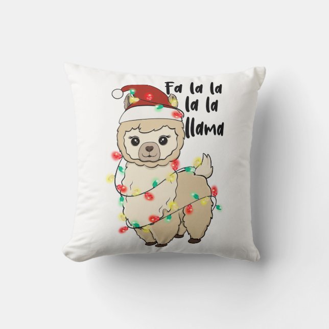 Funny Christmas Llama Kissen (Vorderseite)