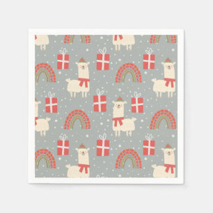 Funny Christmas Llamas Napkins Serviette
