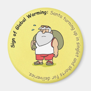 Funny Christmas Magnet: Globale Erwärmung und Weih Magnet
