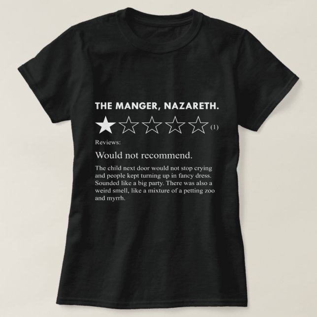 Funny Christmas Manger Baby Jesus Sarcasm Sarcasti T-Shirt (Design vorne)