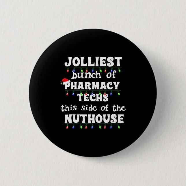 Funny Christmas Matching Group Work Pharmacy Techn Button (Vorderseite)