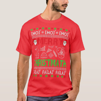 Funny Christmas Math Teacher Ugly Christmas Math T-Shirt
