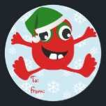 Funny Christmas Monster Geschenk Tag Stickers<br><div class="desc">Super niedliche Weihnachtsmonster Geschenksticker. Fügen Sie Ihren Urlaubsgeschenken eine besondere Touch hinzu. Toll,  um Taschen,  Geschenke und mehr zu bevorzugen!</div>