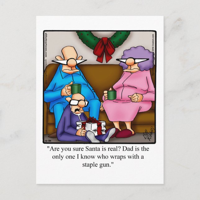 Funny Christmas Morning Humour Carte postale (Devant)
