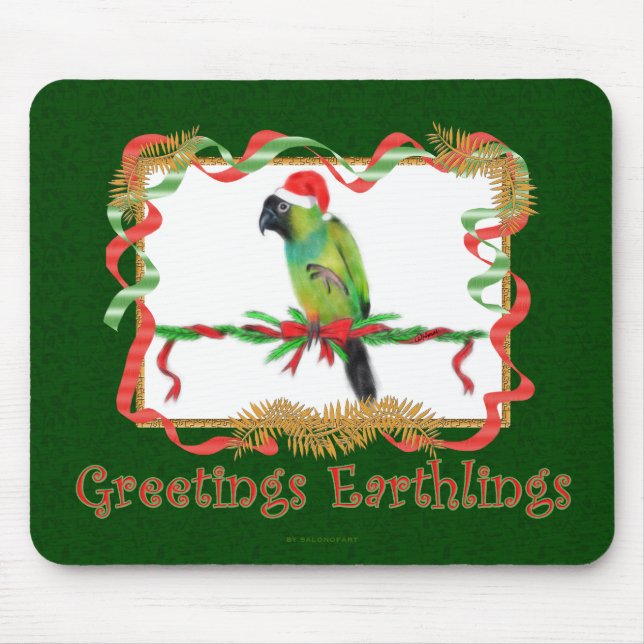 Funny Christmas Mousepad Nanday Conure Parrot (Vorne)