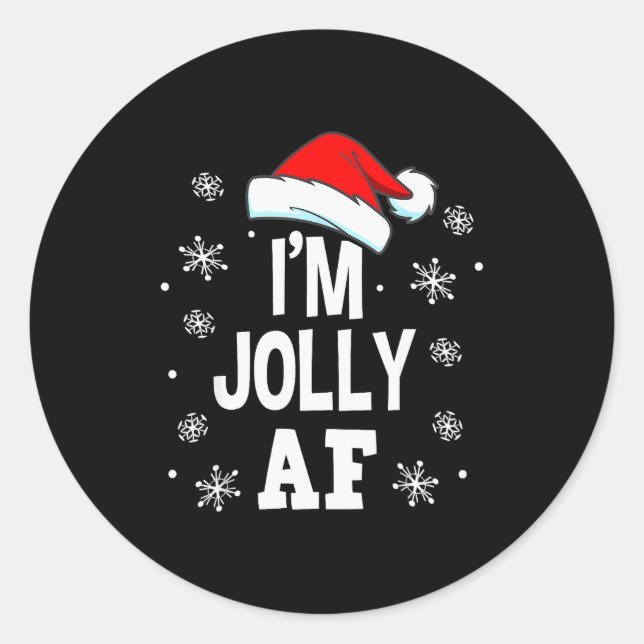 Funny Christmas Naughty Adults Pajama, Santa I'm J Runder Aufkleber (Vorderseite)