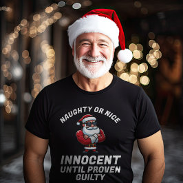 Funny Christmas Naughty oder Nizza - Beweisen Sie T-Shirt