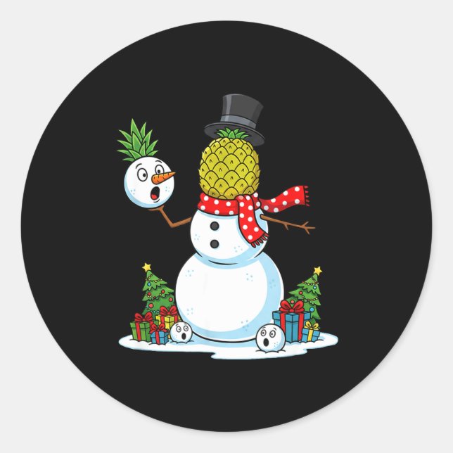 Funny Christmas Ne Snowman Xmas Mens Womens Kids  Runder Aufkleber (Vorderseite)
