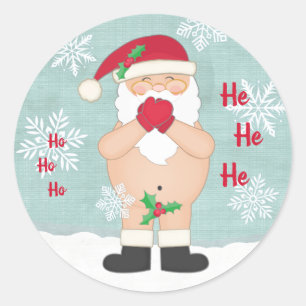 Funny Christmas Niedlich Custom Naughty Santa Runder Aufkleber