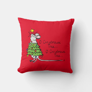 Funny Christmas Niedlich Mouse Tree Cartoon Kissen