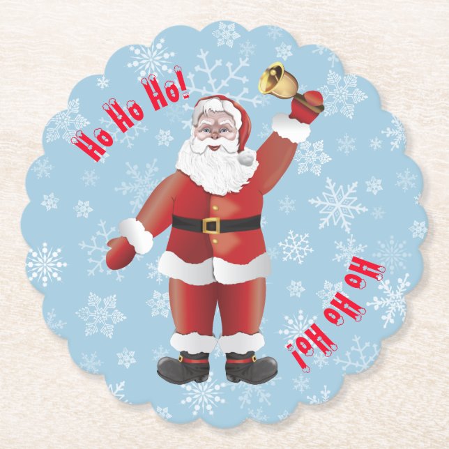 Funny Christmas Niedlich Santa ho ho ho ho Cartoon Untersetzer (Vorderseite)