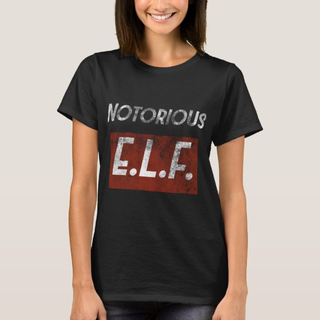 Funny Christmas Notorious Elf Gangster Elves T-Shirt (Vorderseite)
