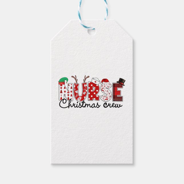 Funny Christmas Nurse Crew Reindeer Santa Red Pai Geschenkanhänger (Vorderseite)