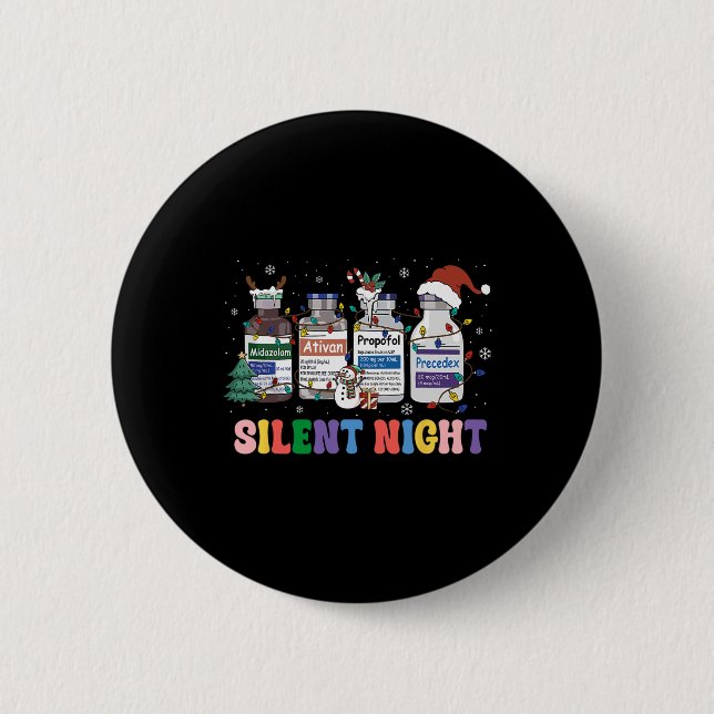 Funny Christmas Nurse Medical Christmas Icu Nicu R Button (Vorderseite)
