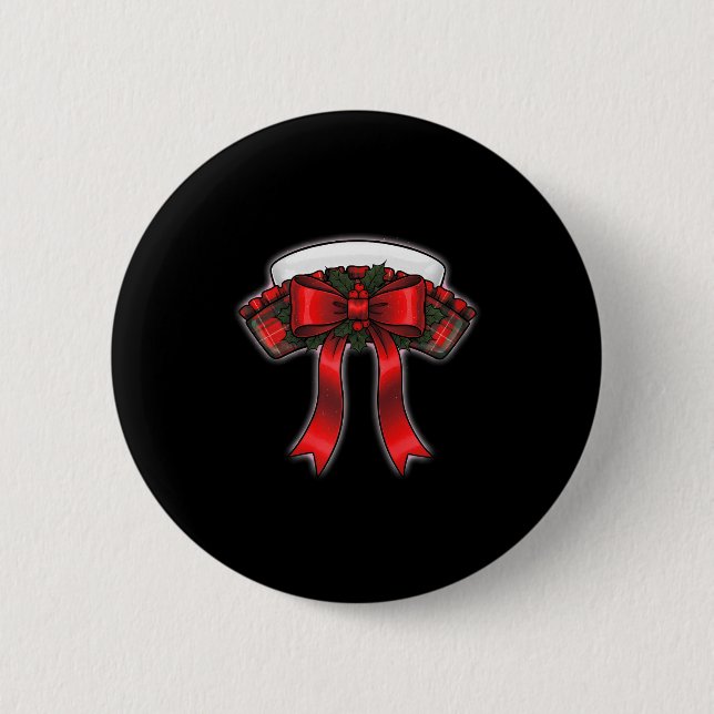 Funny Christmas Nurse Nursing Cap Women Girls  Button (Vorderseite)
