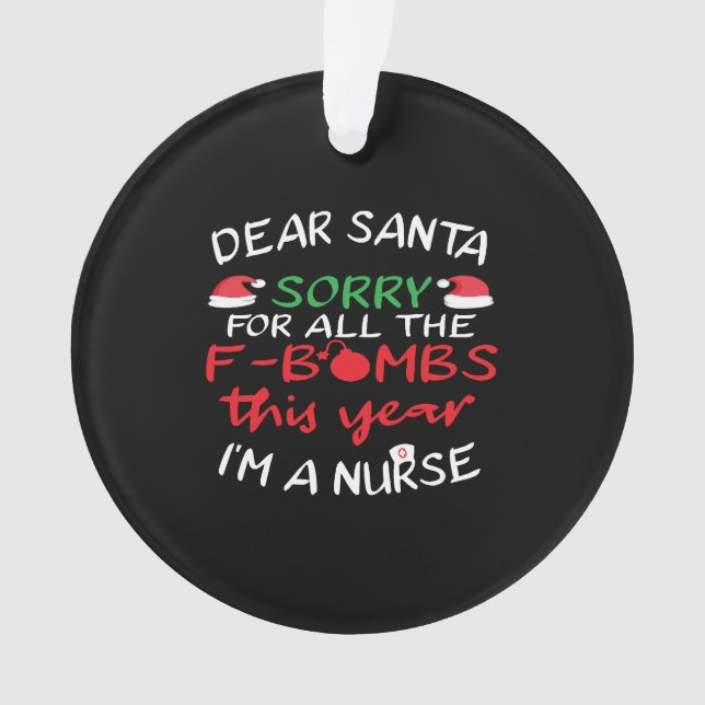 Funny Christmas Nurse Ornament (Vorderseite)