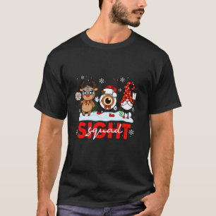 Funny Christmas Optician Sight Squad Gnome Reindee T-Shirt
