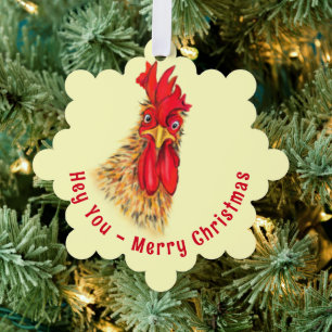 Funny Christmas Ornament Card Überraschender Roost