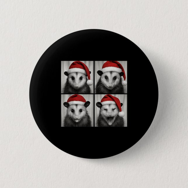 Funny Christmas Ossum Santa Photo Booth  Button (Vorderseite)