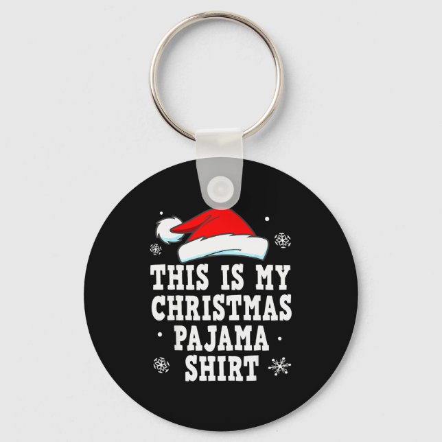 Funny Christmas Pajama Pj Outfit Mens Womens  Schlüsselanhänger (Vorderseite)