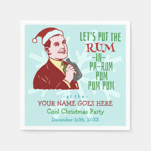 Funny Christmas Party Retro Adult Holiday Custom Serviette