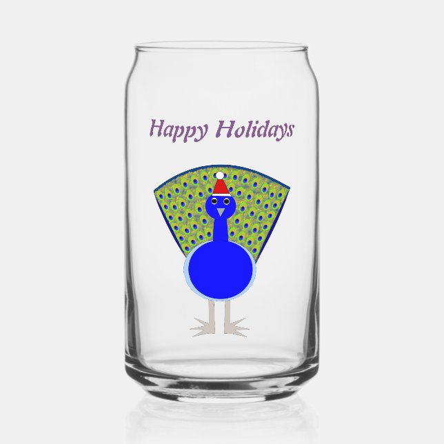 Funny Christmas Peacock Custom Dosenglas (Vorderseite)