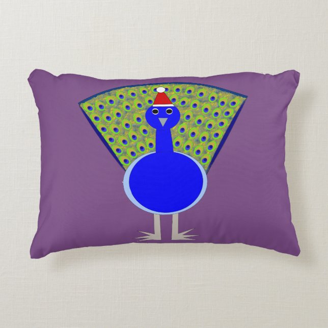 Funny Christmas Peacock Dekokissen (Vorderseite)