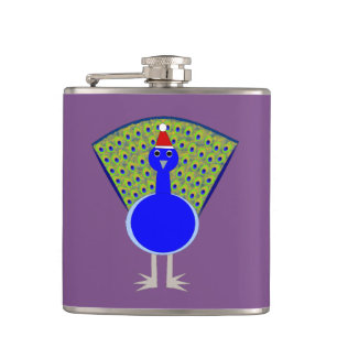 Funny Christmas Peacock Flachmann