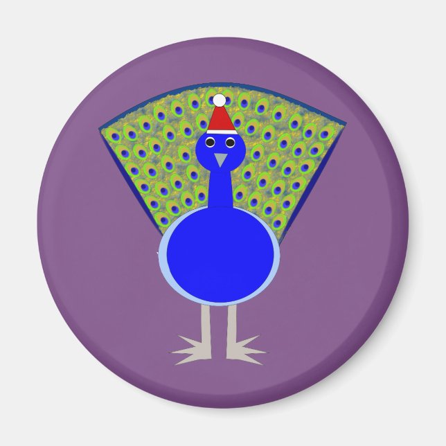 Funny Christmas Peacock Magnet (Vorne)