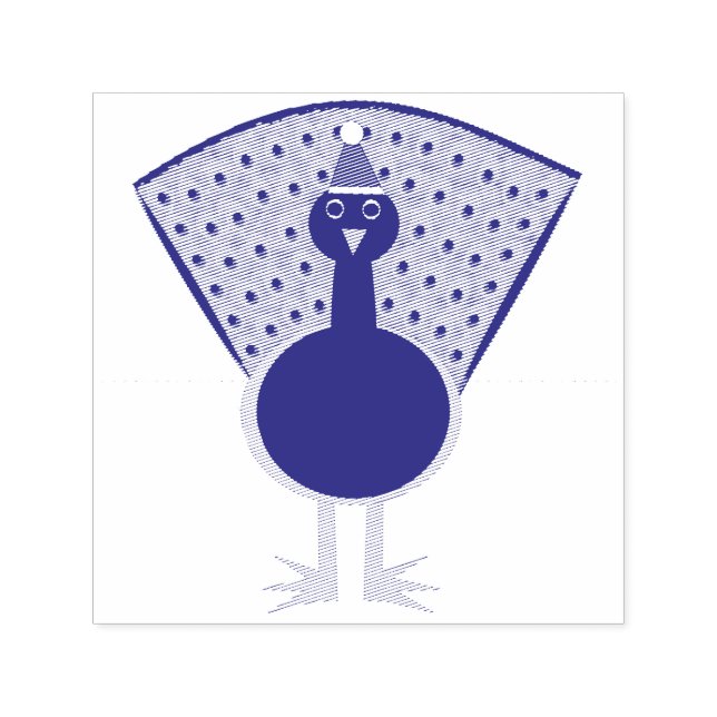 Funny Christmas Peacock Permastempel (Design)