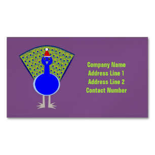 Funny Christmas Peacock Personalisiert Magnetische Visitenkarte