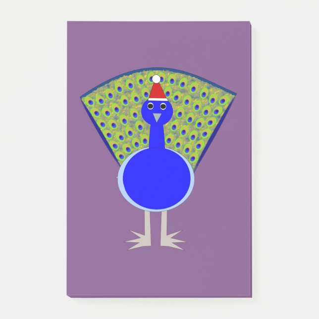 Funny Christmas Peacock Post-it Klebezettel (Vorderseite)